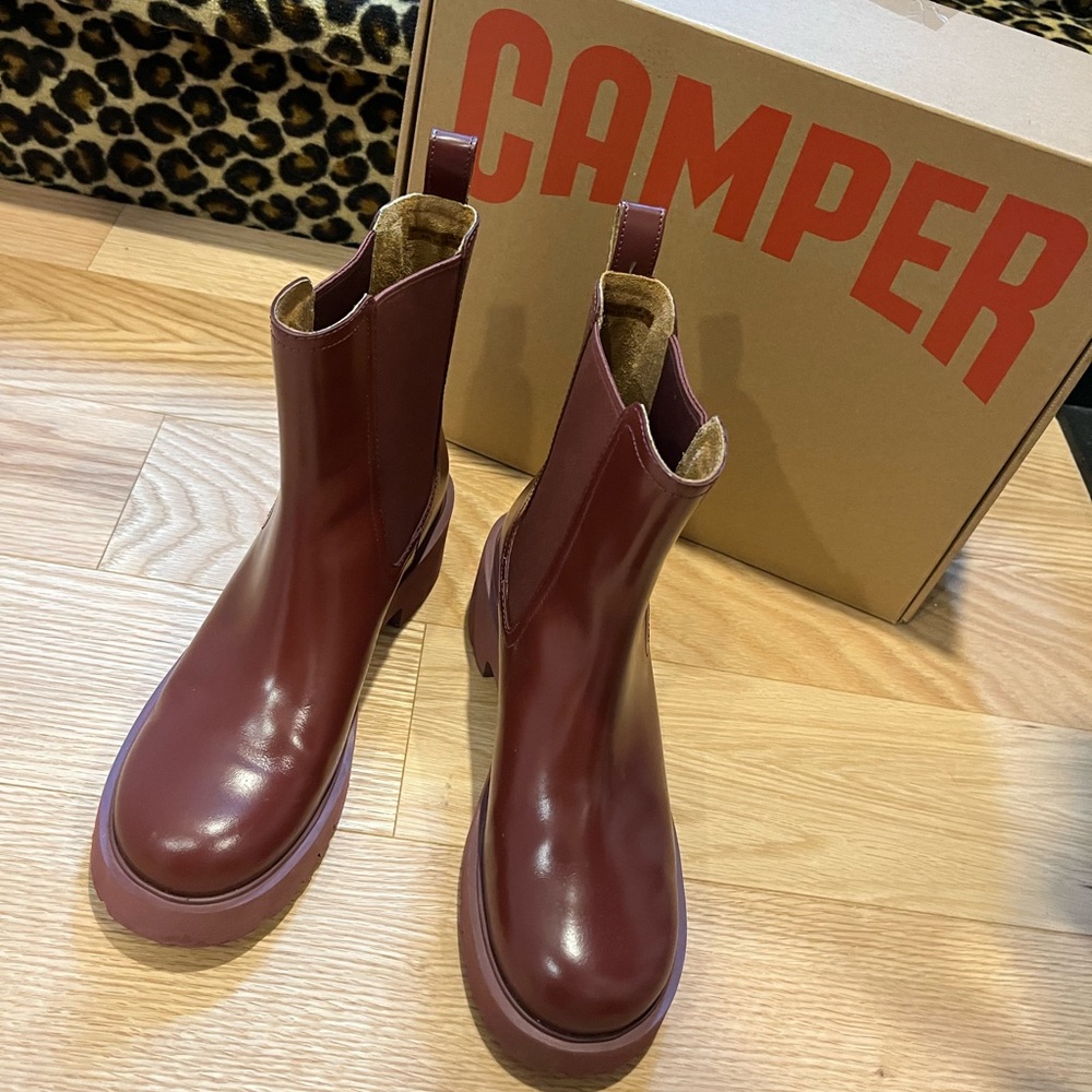 Camper Women's Burgundy Ankle Boots